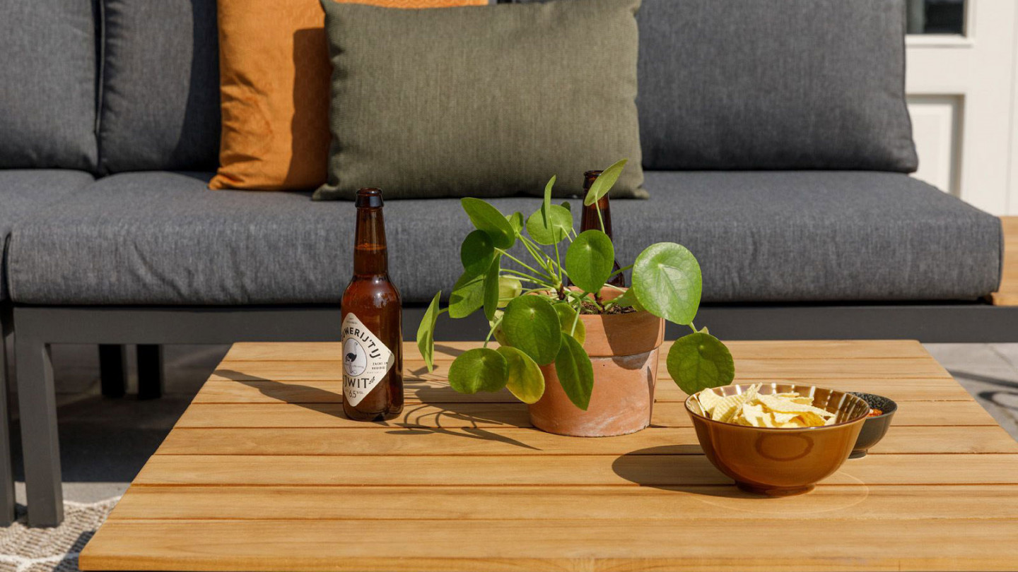Salon de jardin d'angle en teck 5 places - La Vida