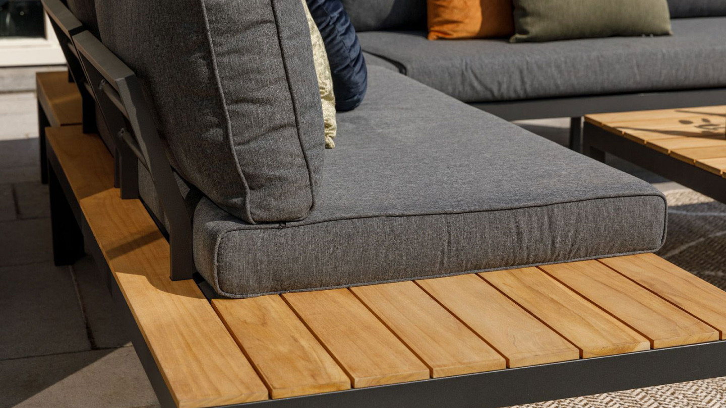 Salon de jardin d'angle en teck 5 places - La Vida