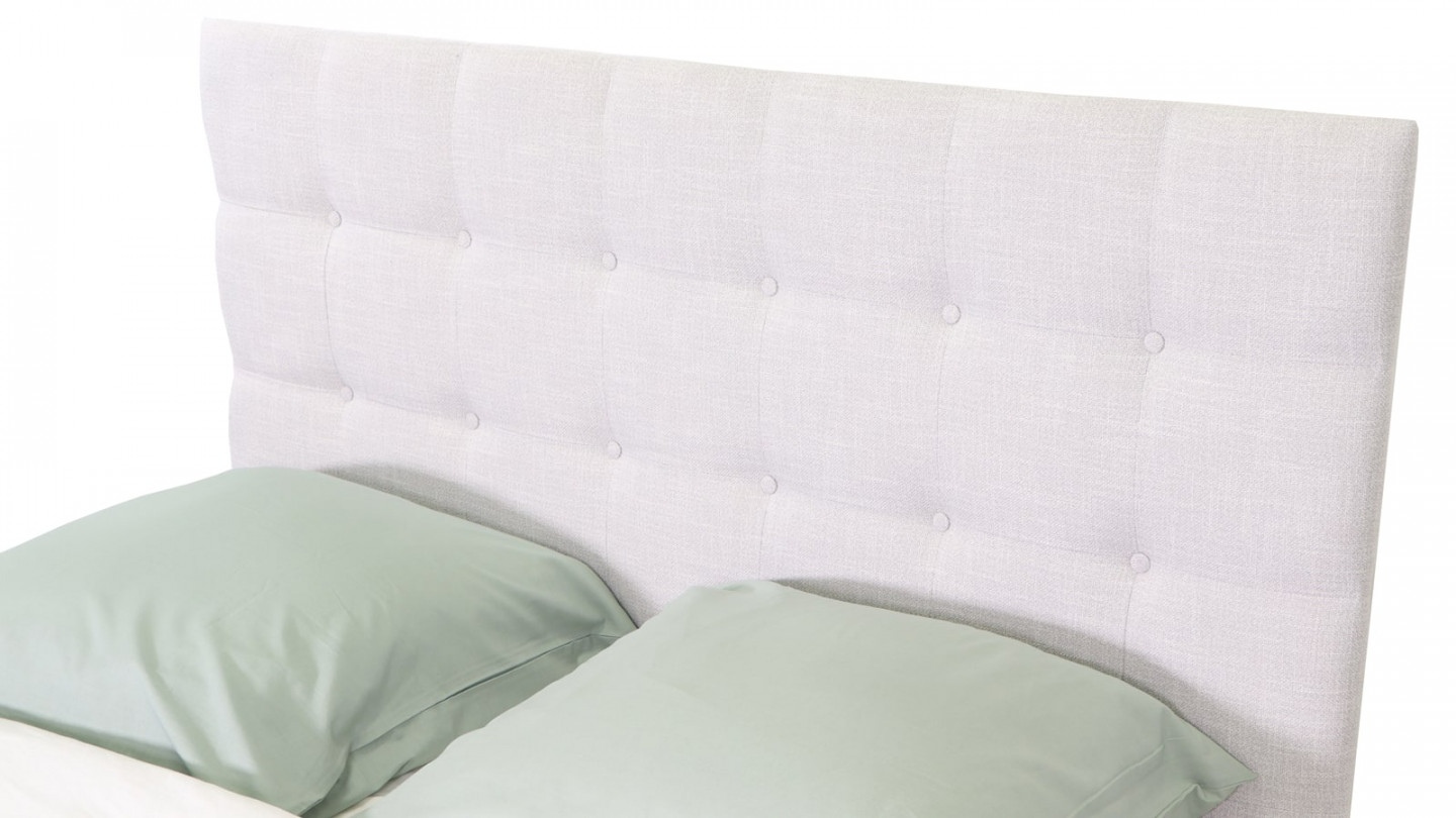 Tête de lit capitonnée en tissu gris clair 140 cm - Nino