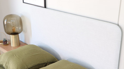 Tête de lit en tissu gris clair 140 cm - Enzo