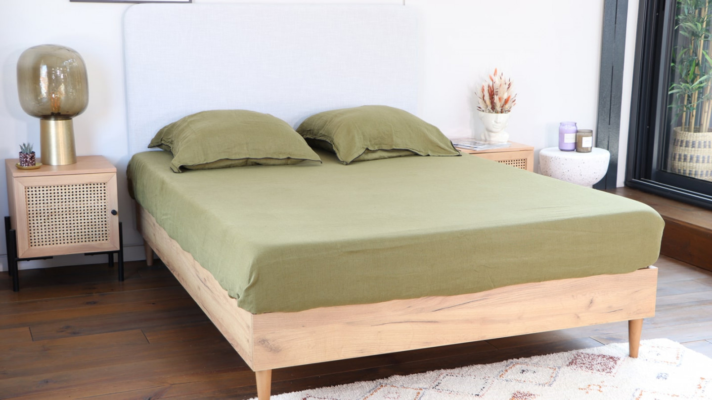Tête de lit en tissu gris clair 160 cm - Enzo