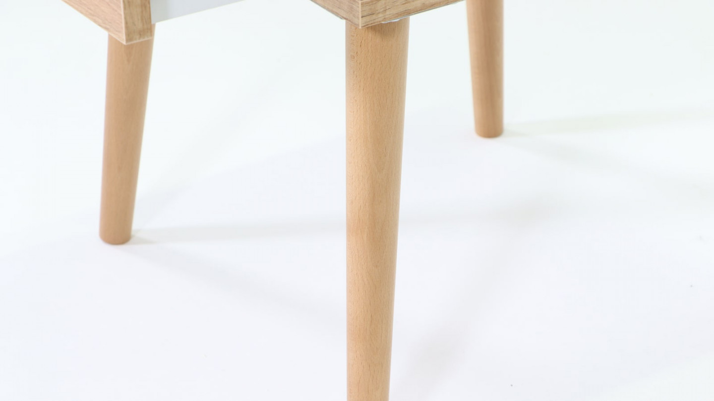 Table de chevet en bois avec 1 tiroir - Paco