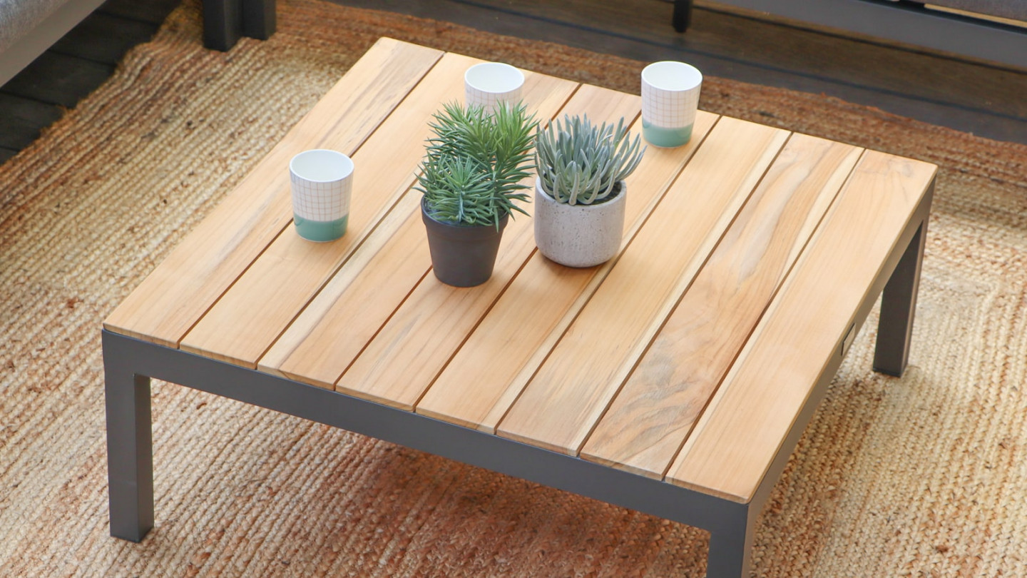 Salon de jardin d'angle en teck 5 places - La Vida