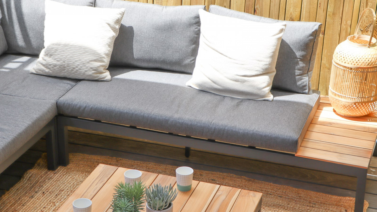 Salon de jardin d'angle en teck 5 places - La Vida
