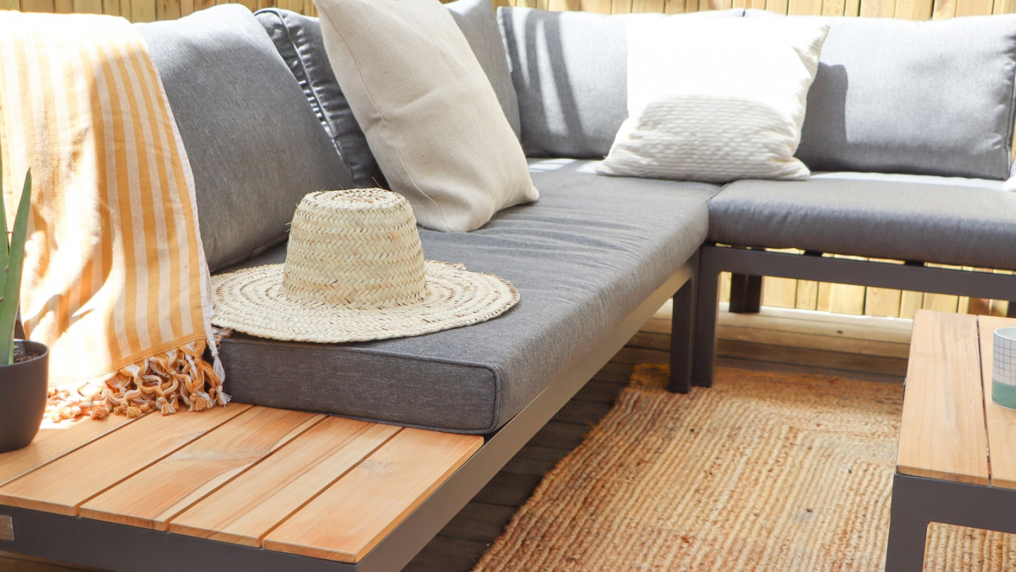 Salon de jardin d'angle en teck 5 places - La Vida