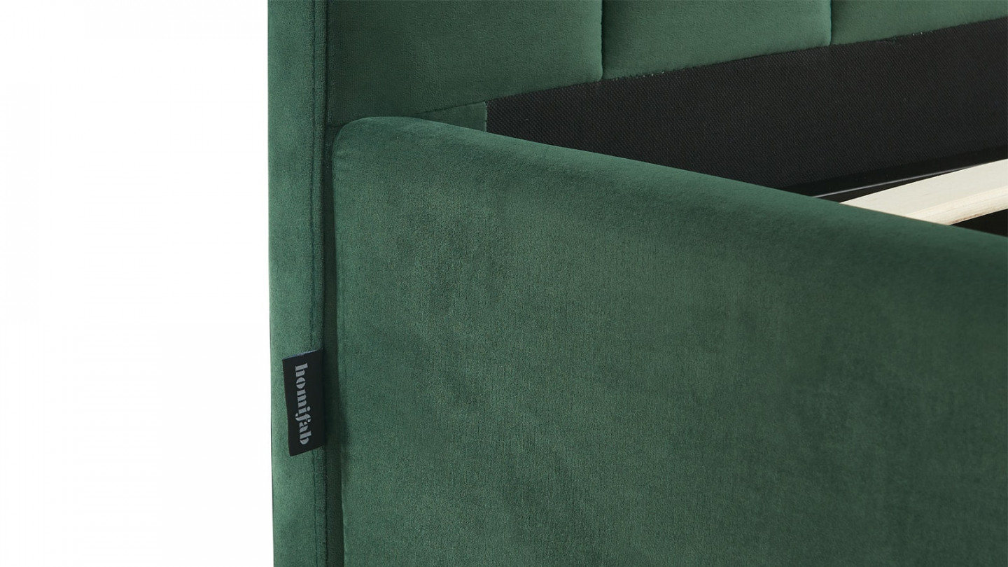 Lit coffre adulte AVA 140x190 - Velours vert