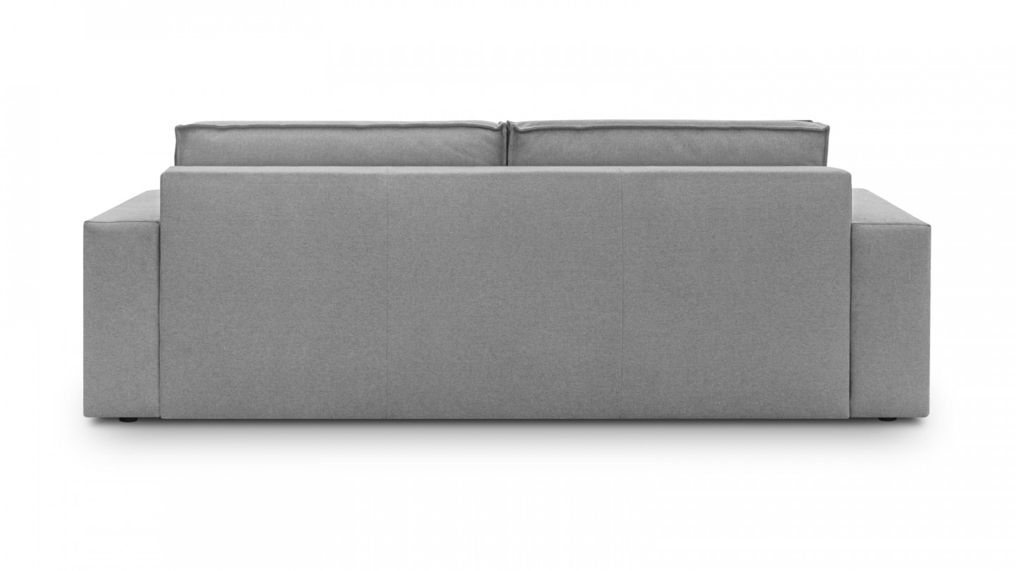 Canapé convertible 3 Places avec coffre de rangement en tissu gris chiné - collection Harper