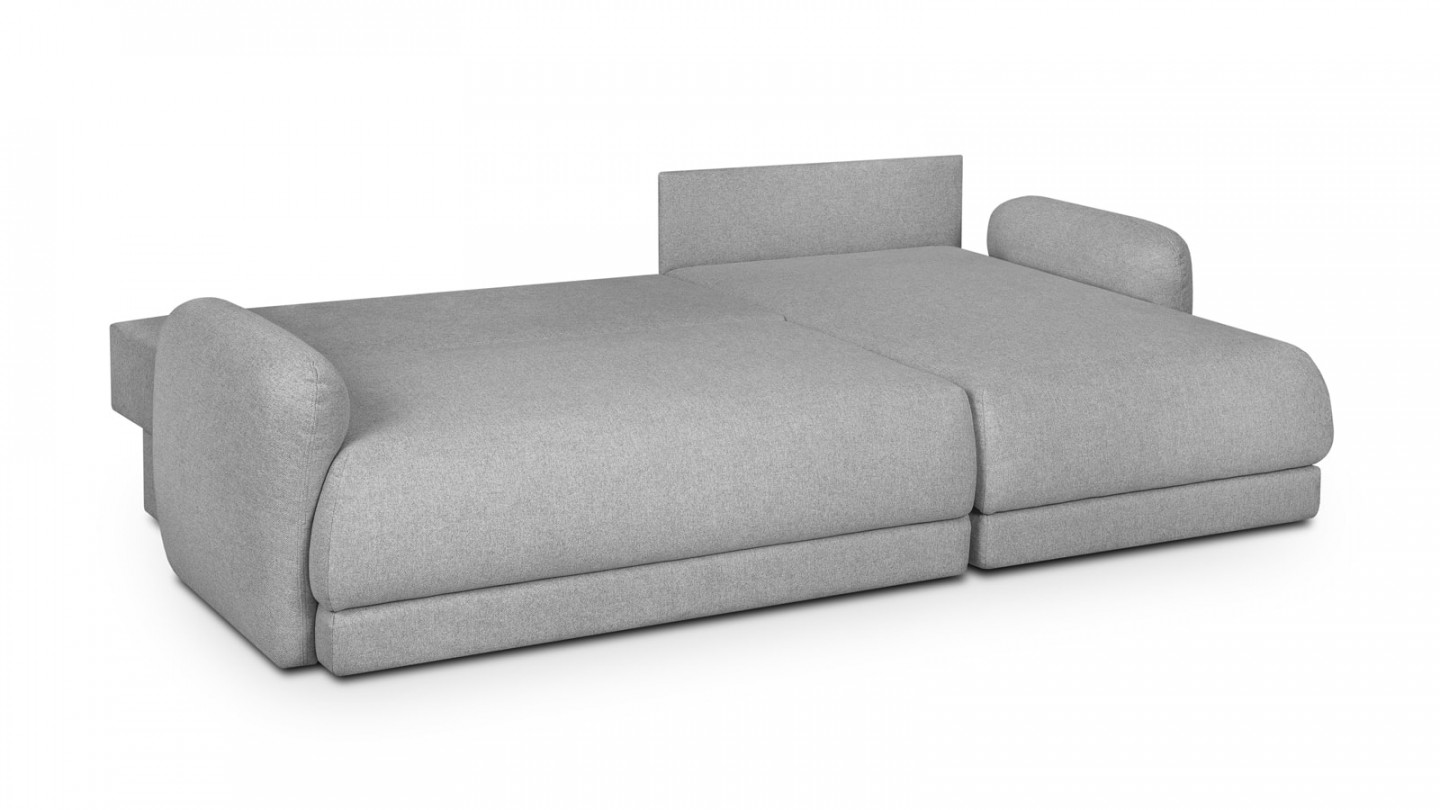Canapé d'angle droit 5 places convertible avec coffre de rangement en