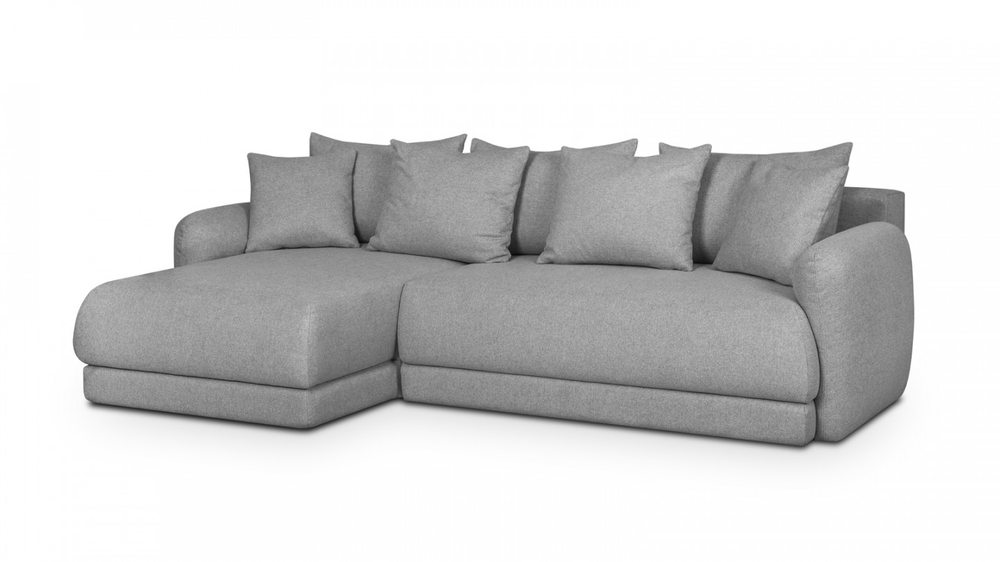 Canapé d'angle gauche 5 places convertible avec coffre de rangement en