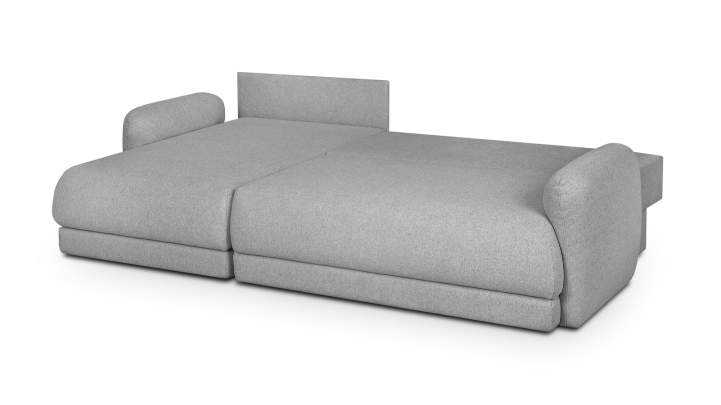 Canapé d'angle gauche 5 places convertible avec coffre de rangement en