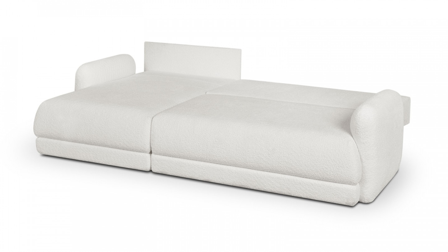 Canapé d'angle gauche 5 places convertible avec coffre de rangement en