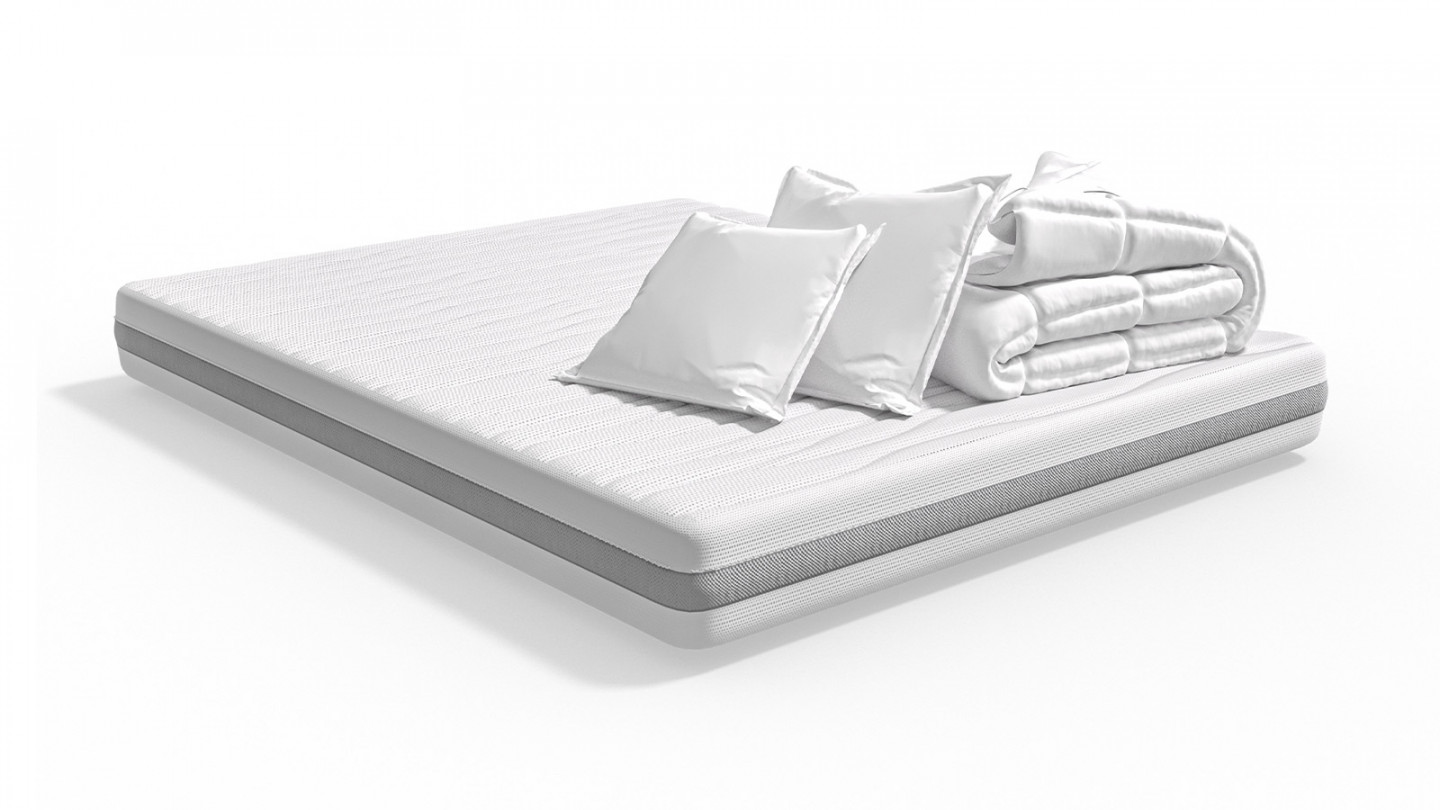 Matelas mousse 140x190 + couette + 2 oreillers - Clean Confort