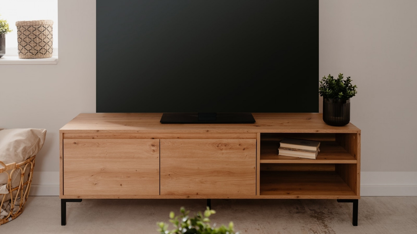 Meuble TV effet chêne 150 cm - Ronda - Homifab