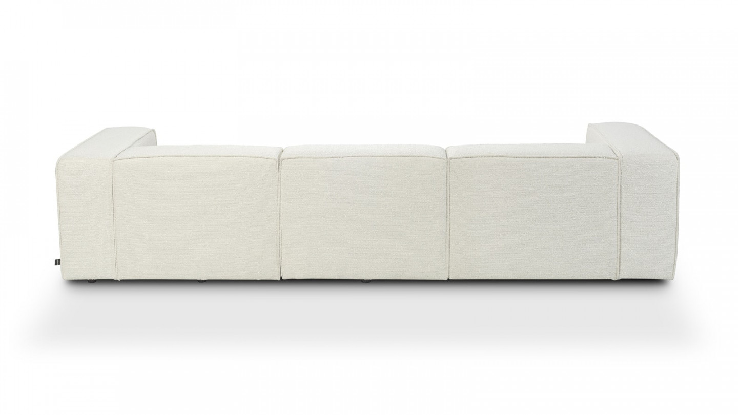 Canapé modulable 4 places en tissu bouclé écru - Fabriqué en France - Roma