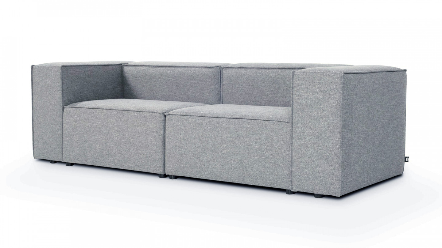Canapé modulable 3 places en tissu gris - Roma