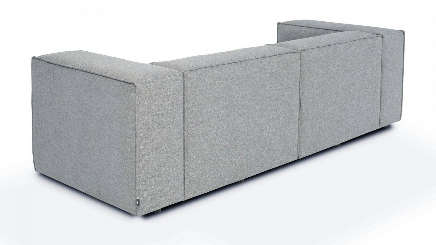 Canapé modulable 3 places en tissu gris - Roma