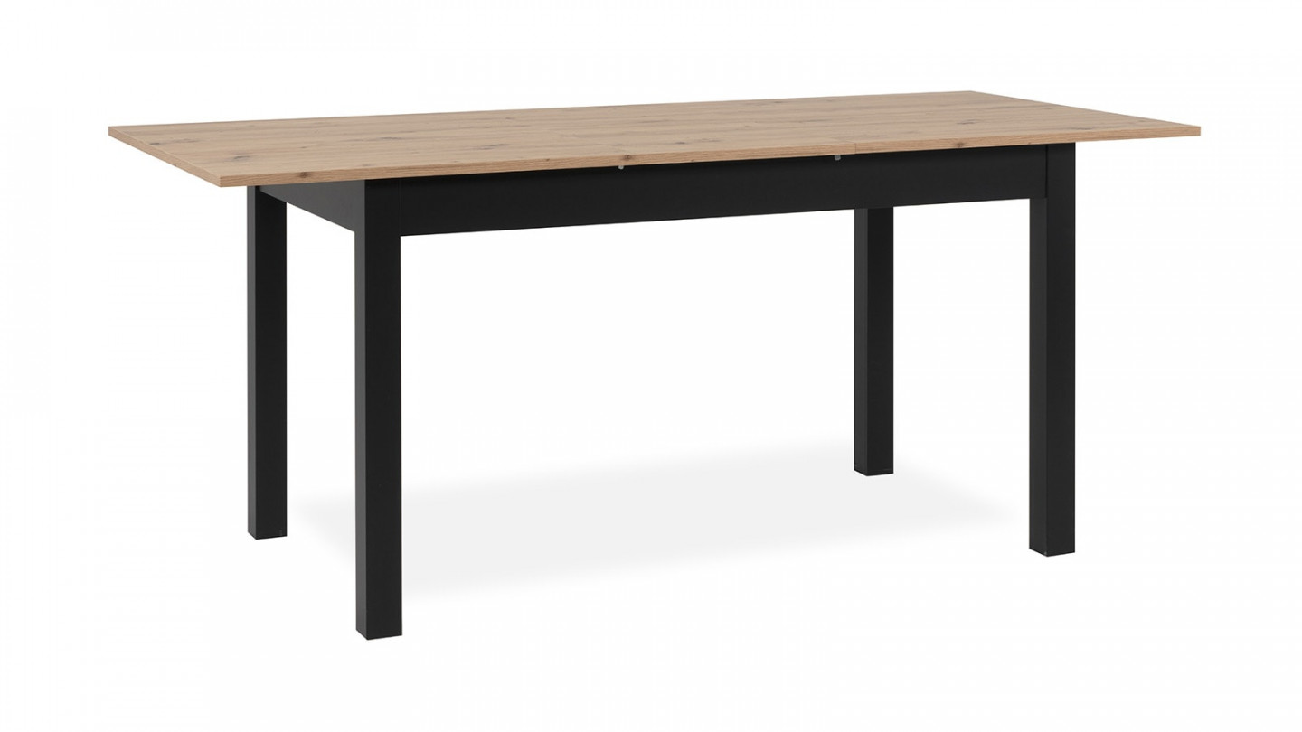 Idmarket - Table INGA 120-160 bois/noir - Tables à manger - Rue du Commerce