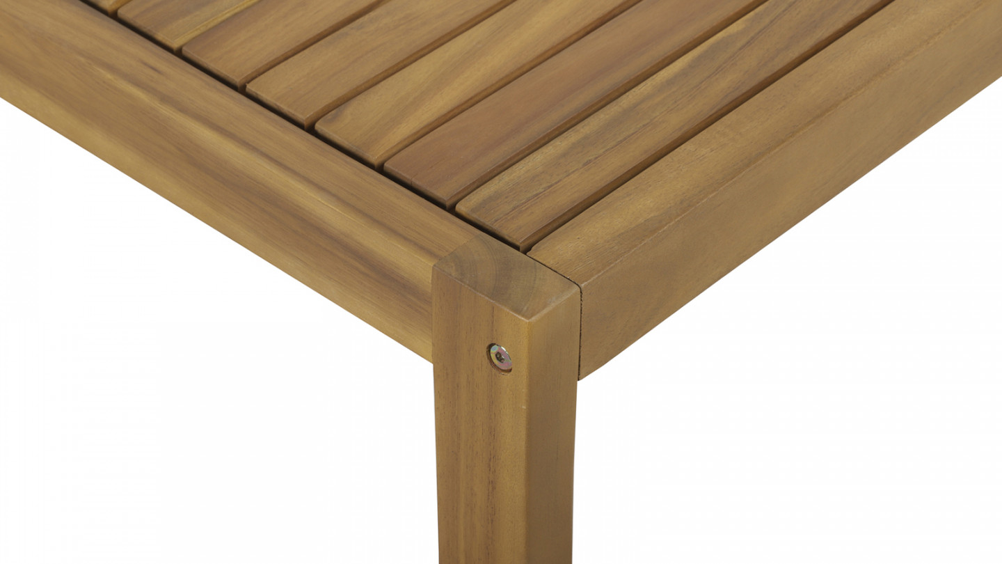 Salon de jardin 4 places en bois d'acacia et corde - coussins beige - Pai