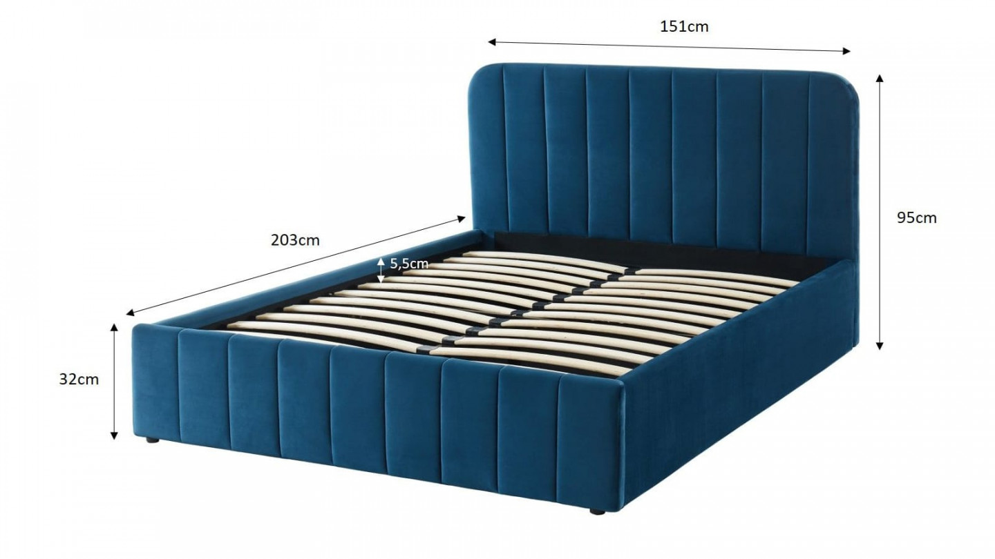 Lit-coffre-140x190cm-en-velours-bleu-canard-avec-tete-de-lit-sommieralattes
