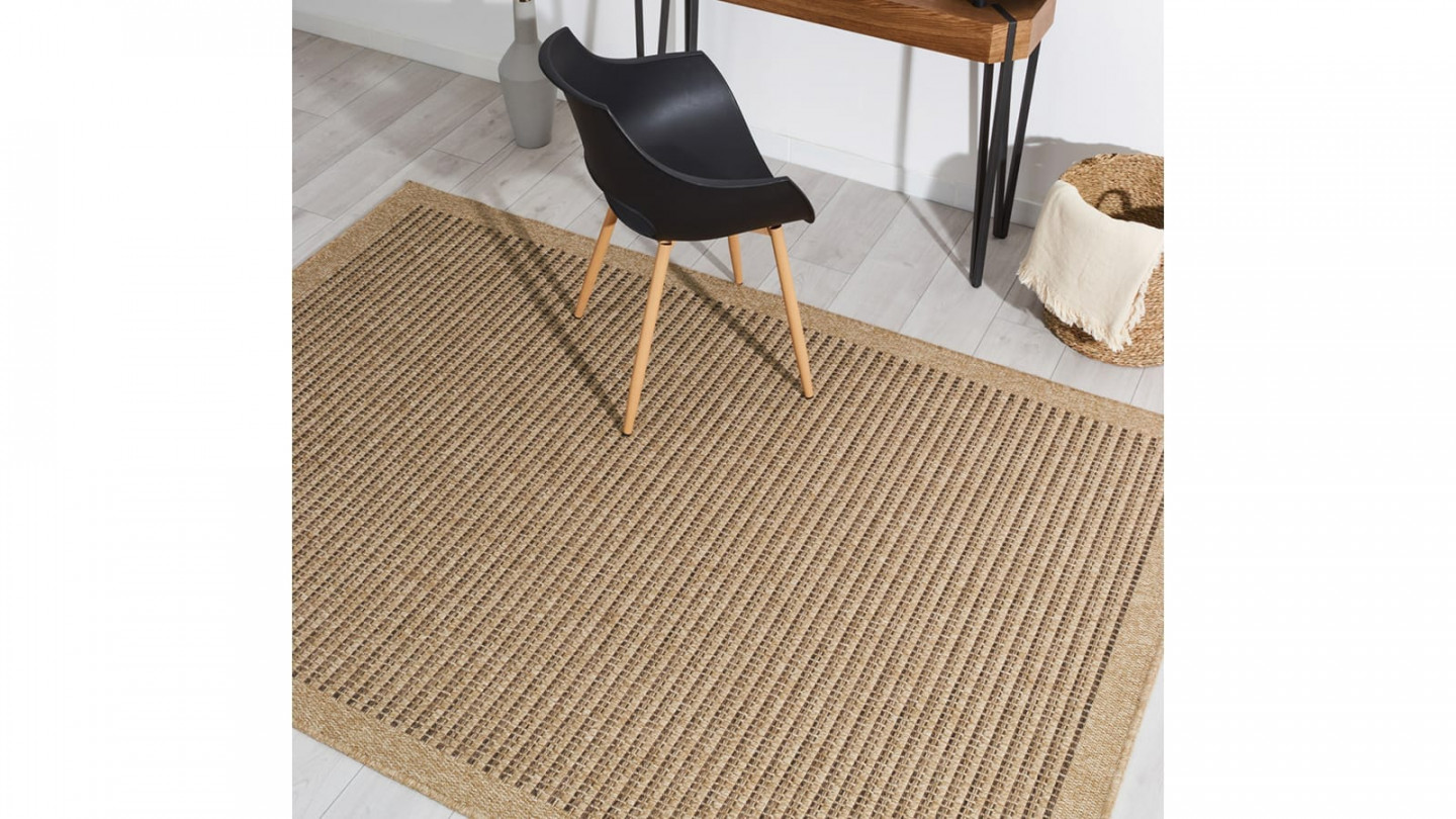 Tapis aspect Jute marron 160x230 Calie Homifab