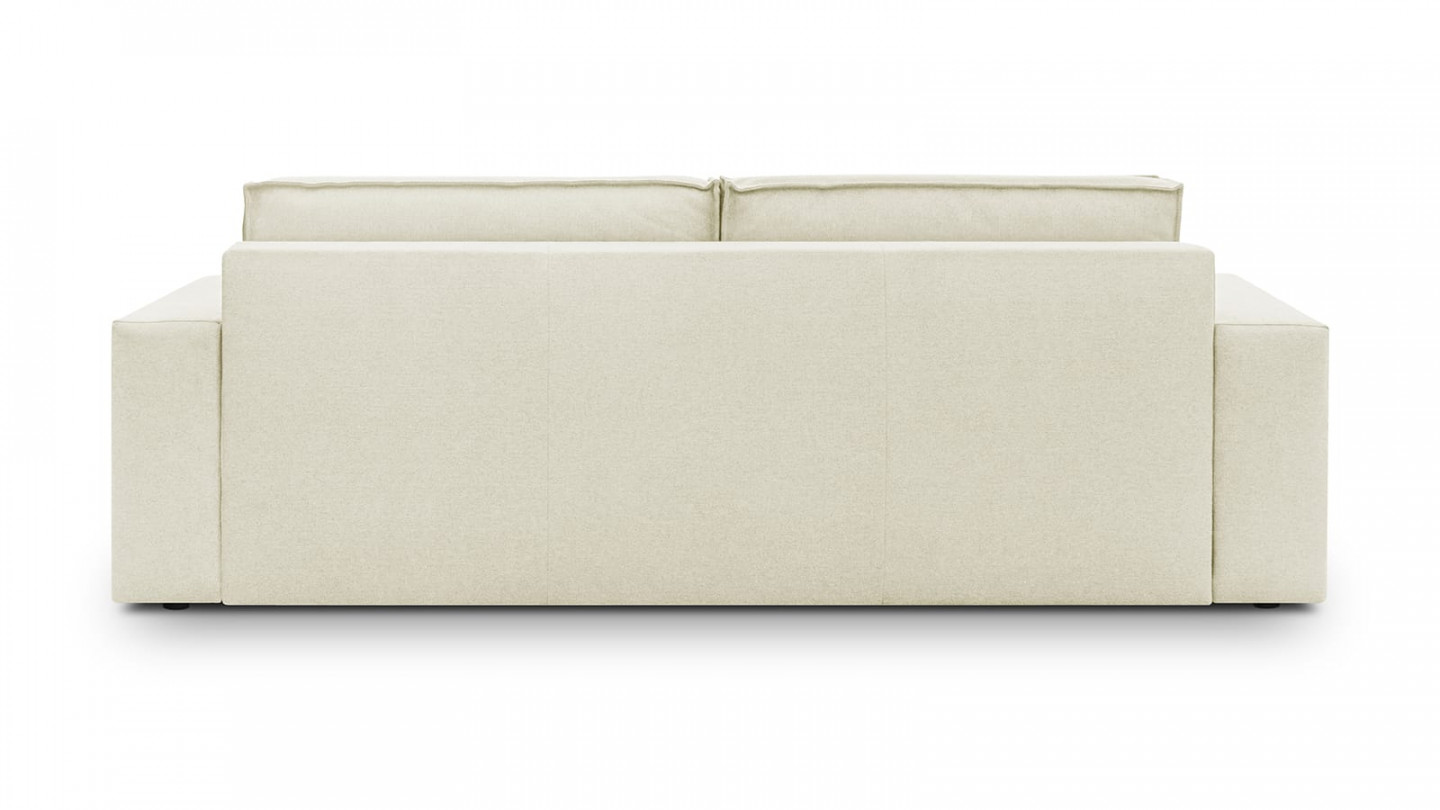 Canapé 3 places convertible avec coffre de rangement en tissu ivoire - Harper New