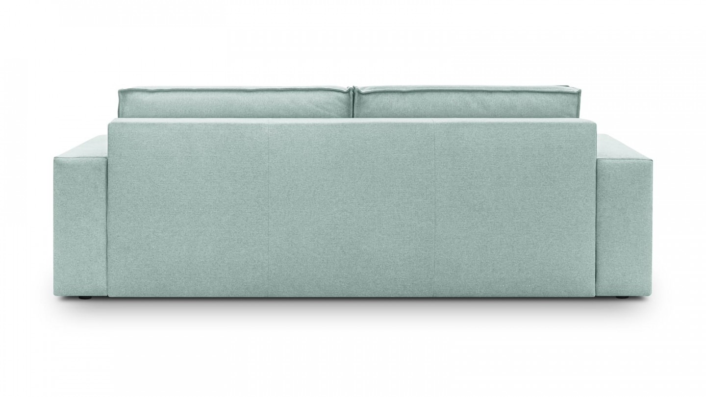 Canapé 3 places convertible avec coffre de rangement en tissu bleu pastel -  Harper New - Homifab