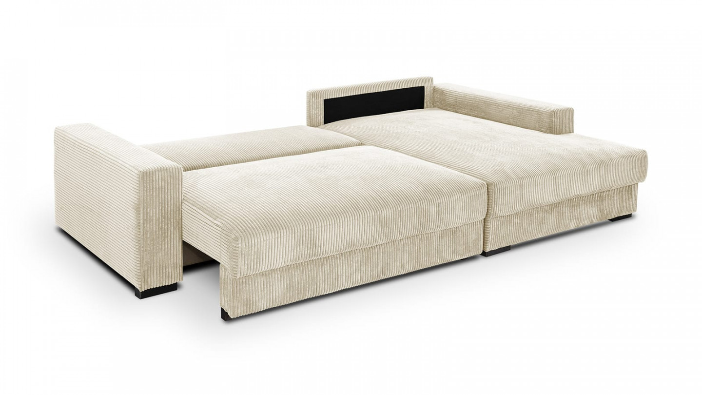 GINO salon d'angle DROITE convertible couchage appoint fonction lit