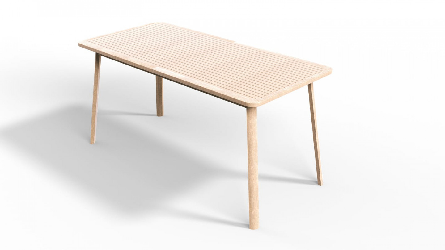 Ensemble table de jardin en acacia blanchi avec extension 160/210 cm + 8 chaises pliantes