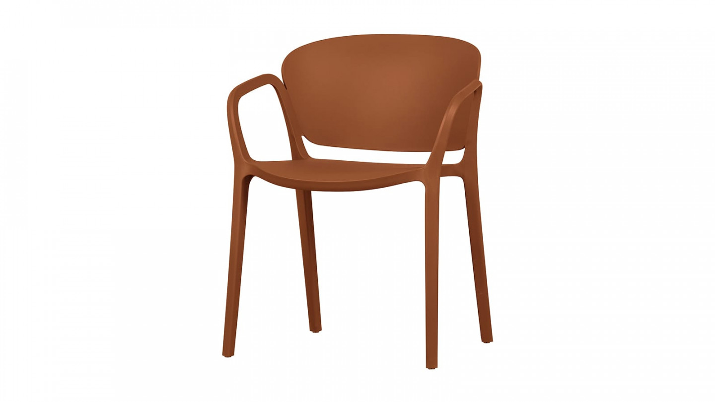 Chaise de jardin design en résine terracotta - Bent