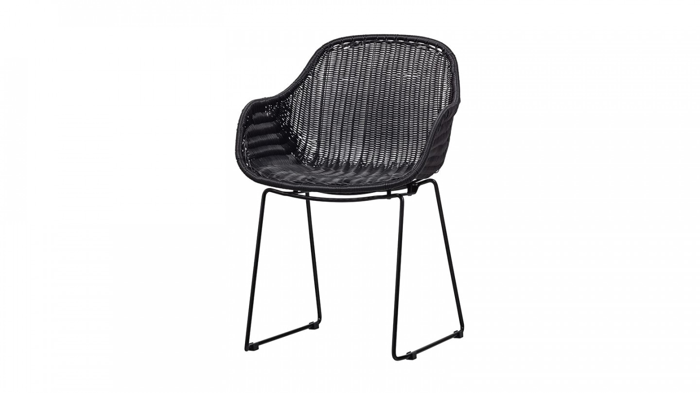 Galette de chaise tressée - 40 x 40 cm - noir réglisse - Conforama