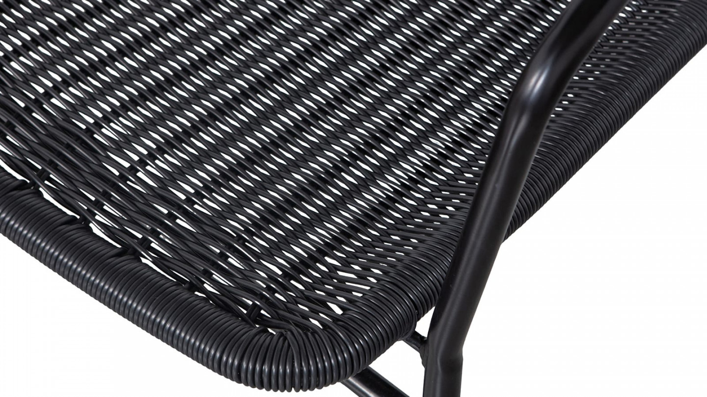 Chaise de jardin en rotin tressé noir - Weston