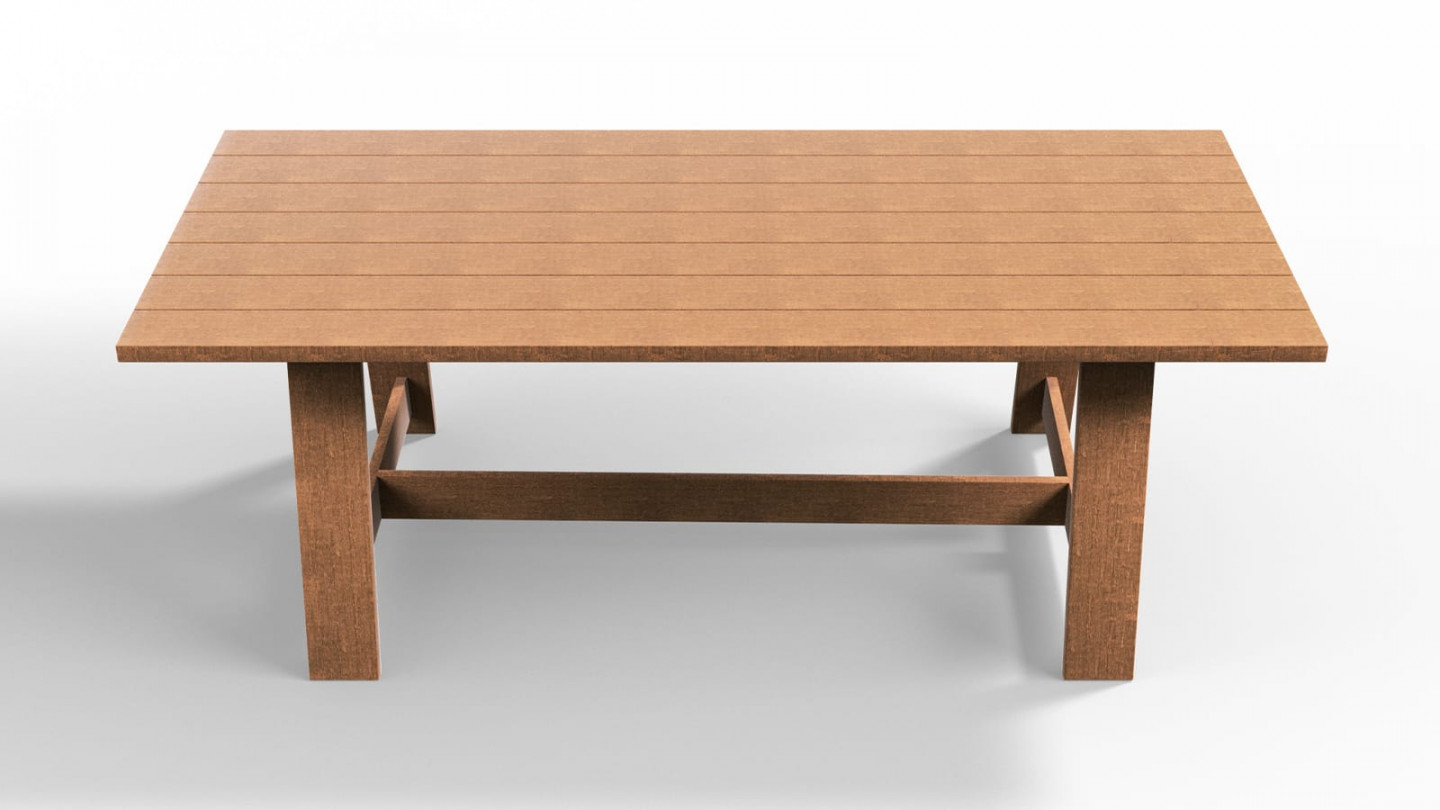 Table rectangulaire en acacia 6 à 8 personnes 220 cm