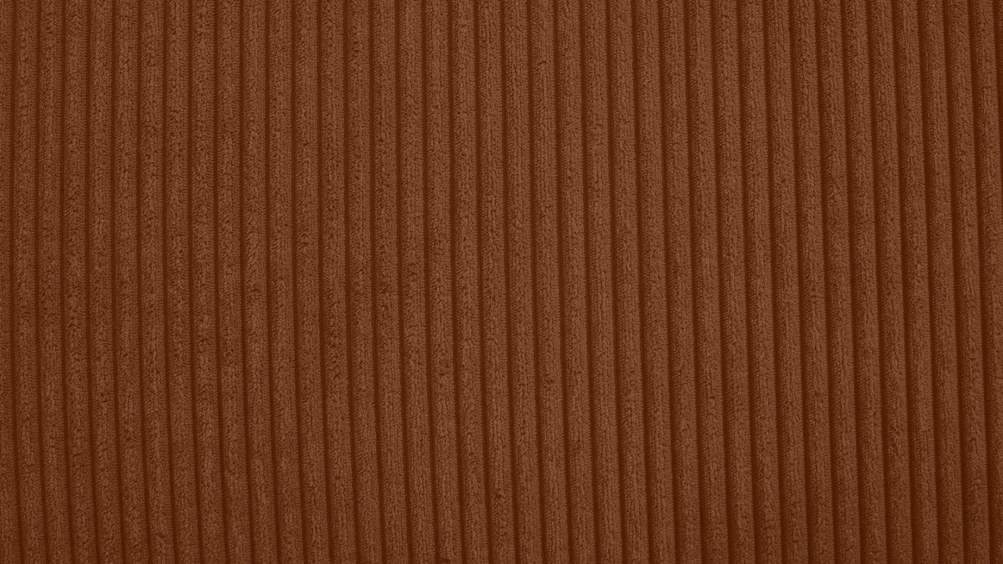 Canapé d'angle 4 places en velours côtelé rouille - Fabriqué en France - Elena
