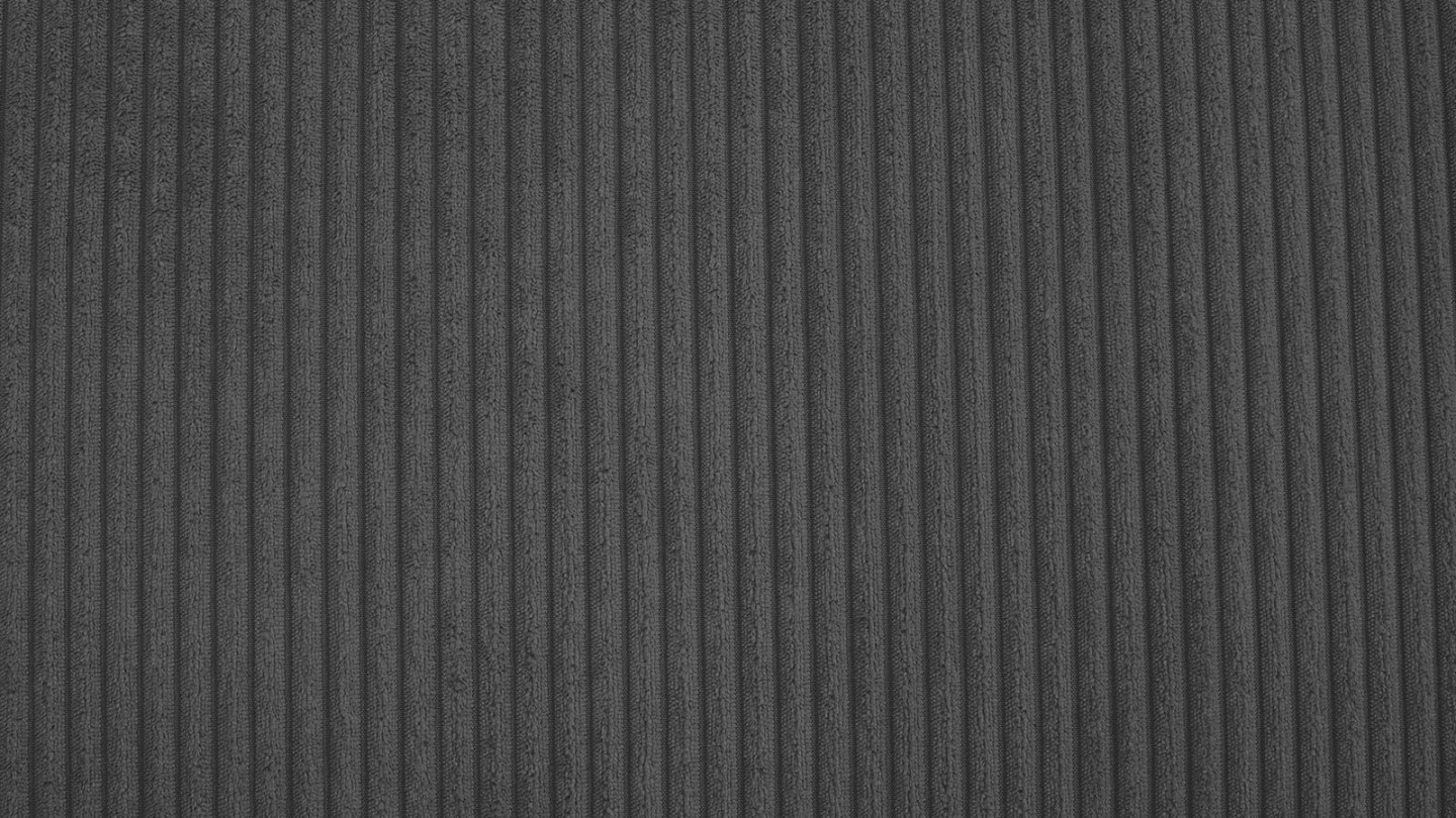 Canapé d'angle 4 places en velours côtelé gris - Fabriqué en France - Elena