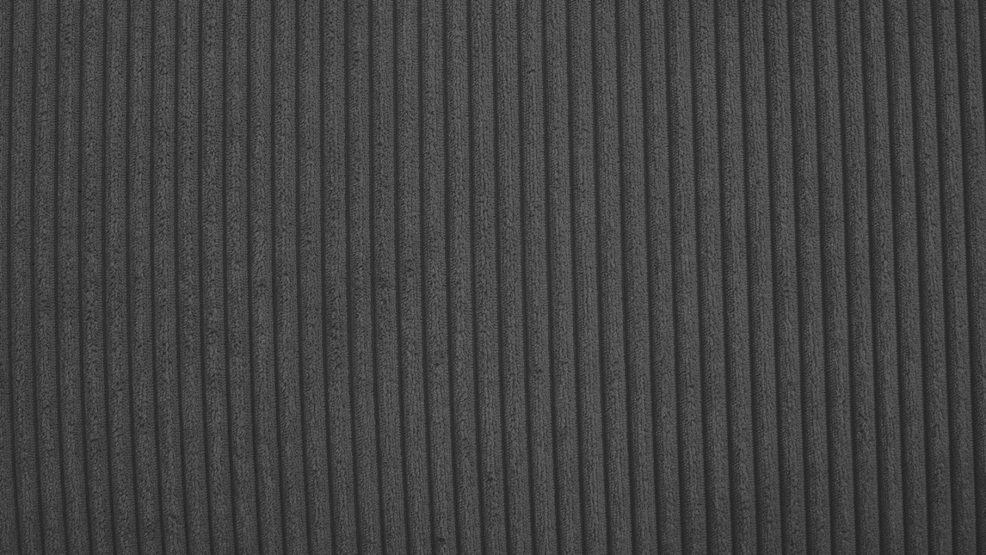 Canapé d'angle 4 places en velours côtelé gris - Fabriqué en France - Elena