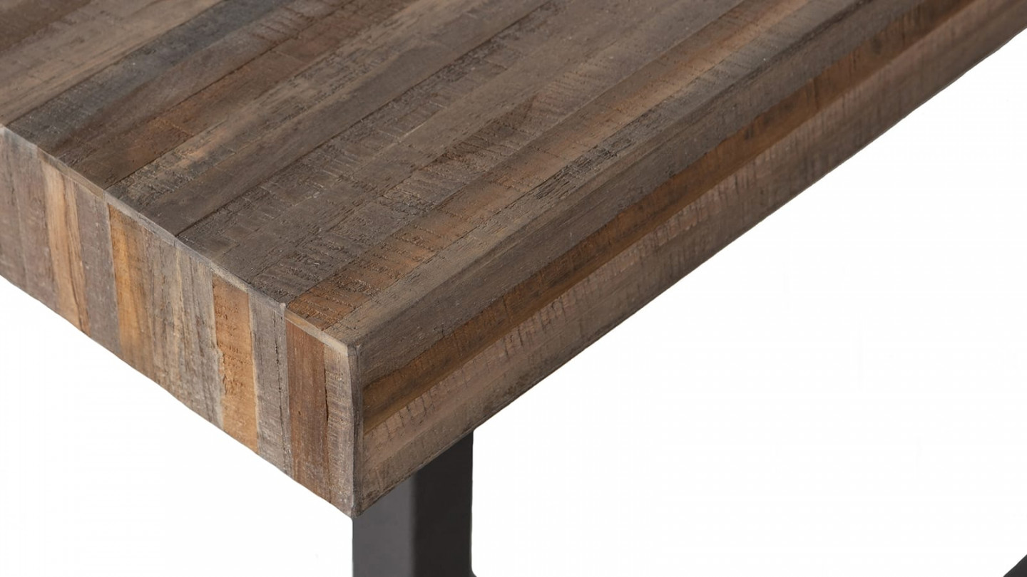 Table à manger rectangulaire en bois recyclés 8 places 180cm - Maxime