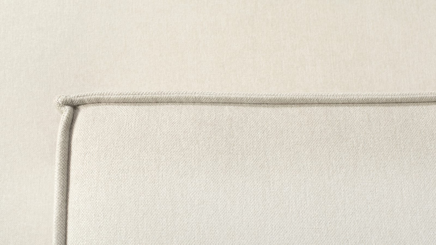 Canapé d'angle 4 places en tissu chenille beige - Fabriqué en France - Elena