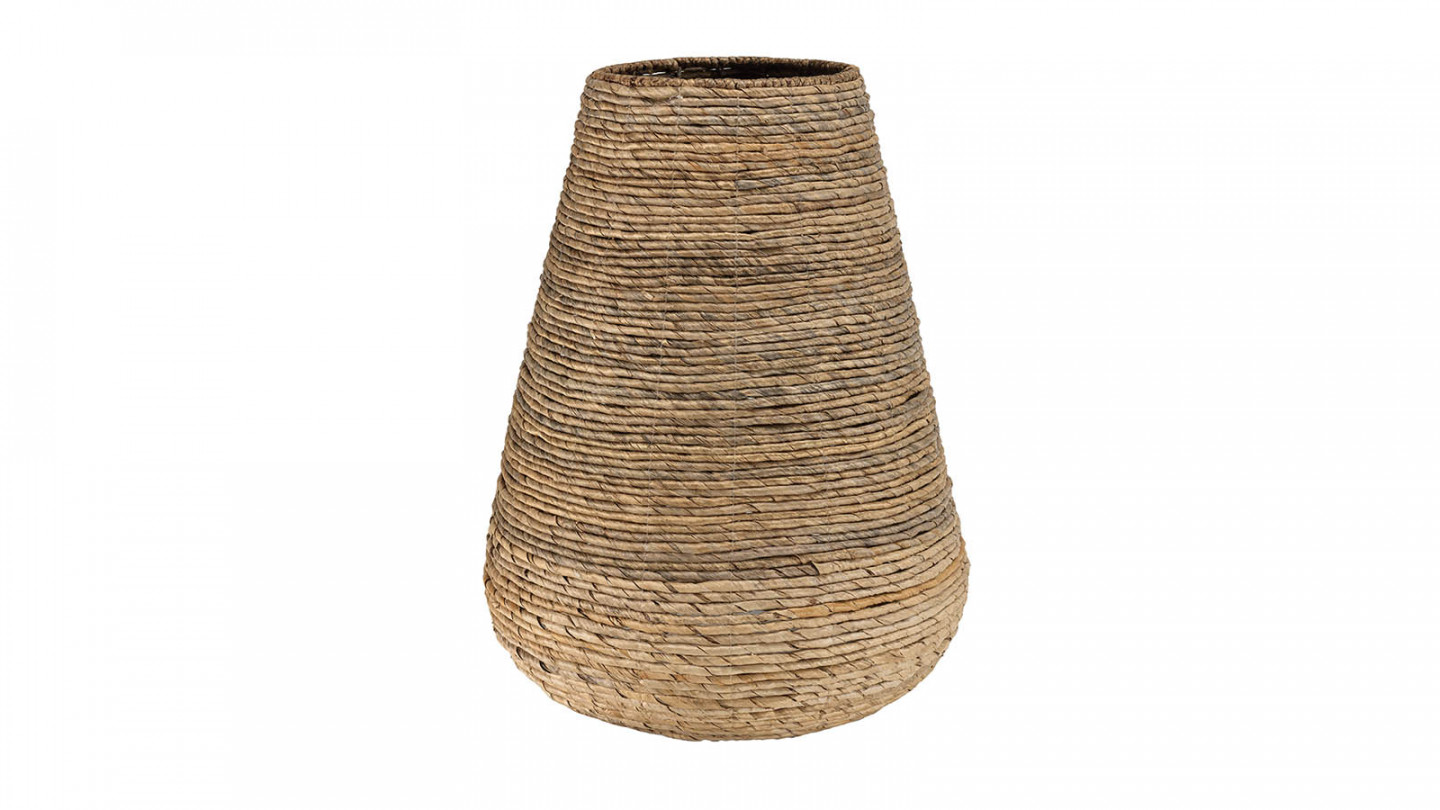Cache pot modèle moyen en tissage d'abaca naturel - Sixtine
