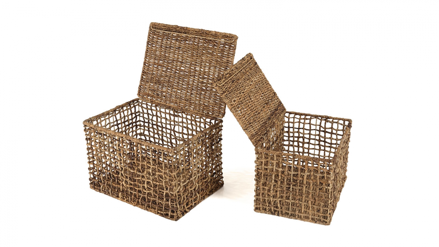 2 Paniers Rangement Escalier En Feutre Gris - Forme L Avec Poignées, Pliables, Pour Jouets Ou Linge
