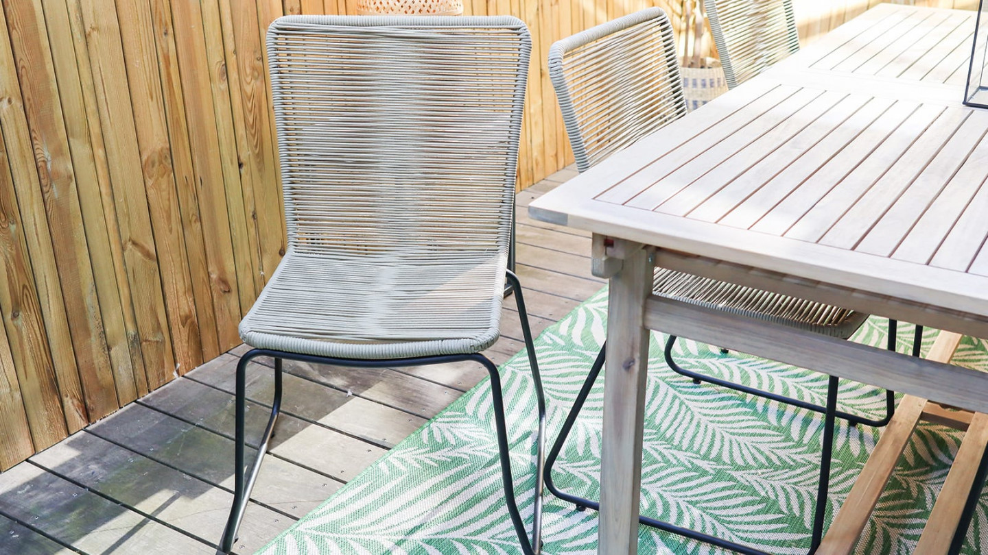 Ensemble table de jardin extensible 6 à 12 personnes Mykonos + 6 chaises Erin