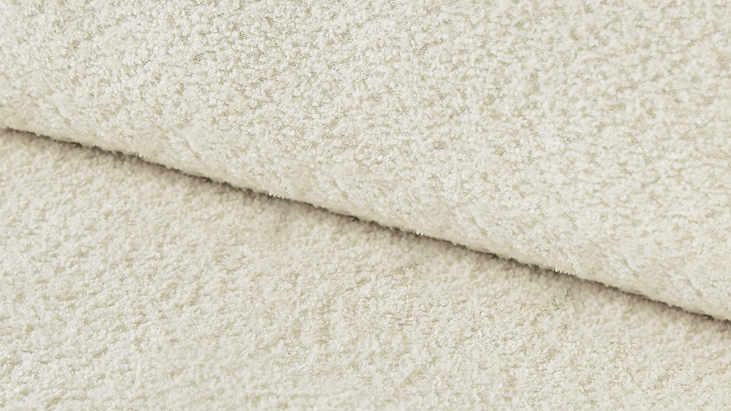 Canapé convertible 2 places en tissu bouclé écru - Greta