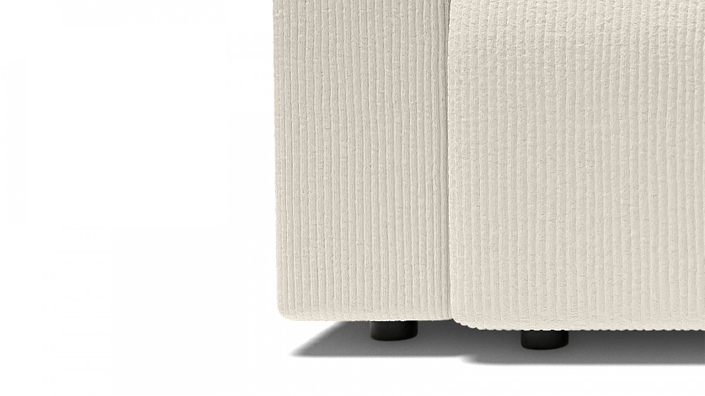 Canapé d'angle réversible convertible 4 places en velours côtelé beige - Lucia