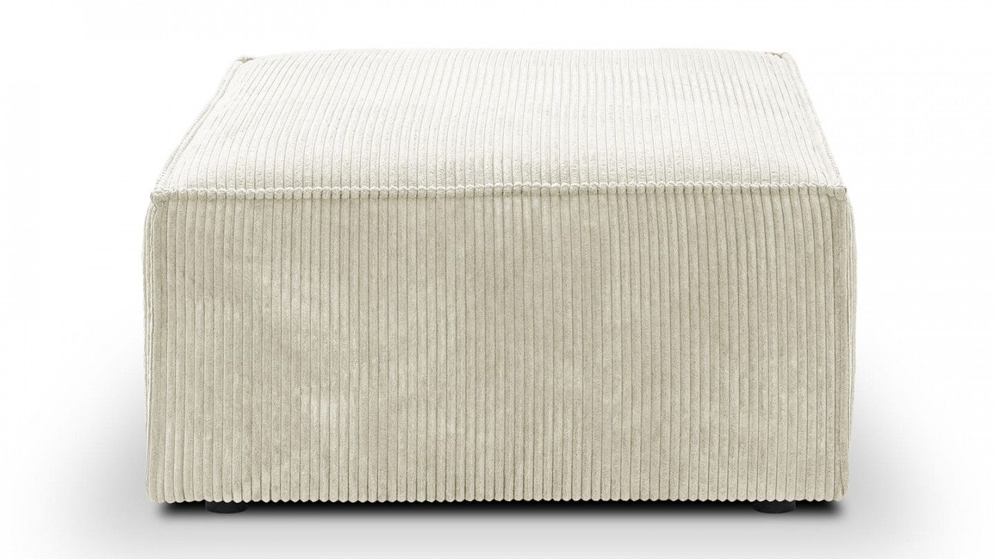Pouf Bobochic Megeve Velours Côtelé Beige - 140x140x45 Cm - Jusqu'à 3 Places