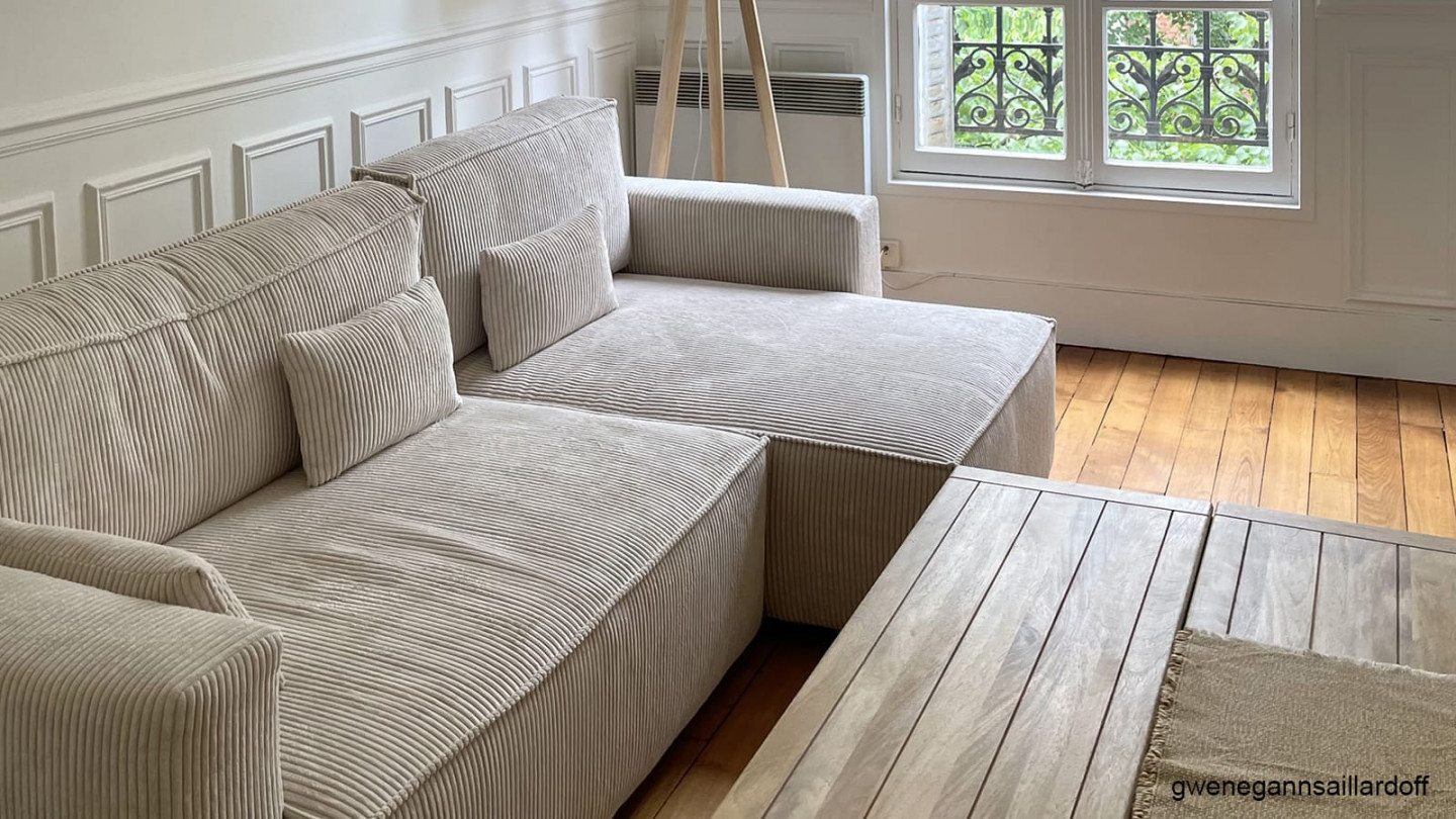 Housse de Rangement sous Lit Tissu Beige avec Fenêtre