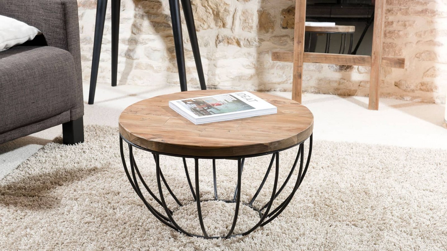 Gøran - Table basse coque noire 60 x 60 cm