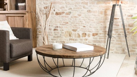 Gøran - Table basse coque noire 100 x 100 cm