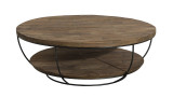Table basse coque noire double plateau 100 x 100 cm - Goran