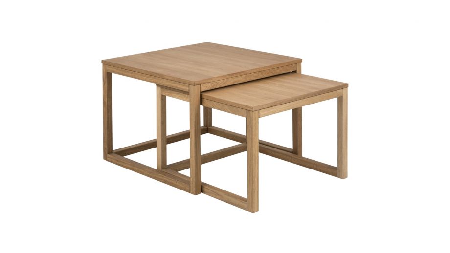 Lot de 2 tables basses 70x70x50 en chêne – Collection Cornus