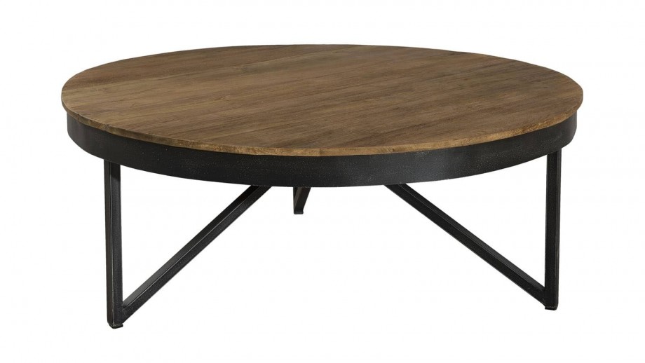 Gøran - Table basse ronde 90 x 90 cm bois et métal