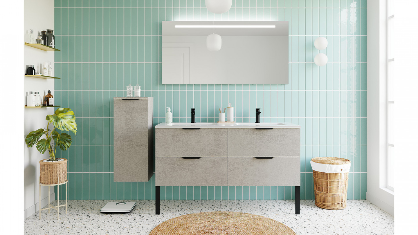 intérieur de salle de douche moderne avec lavabo et miroir 4924107